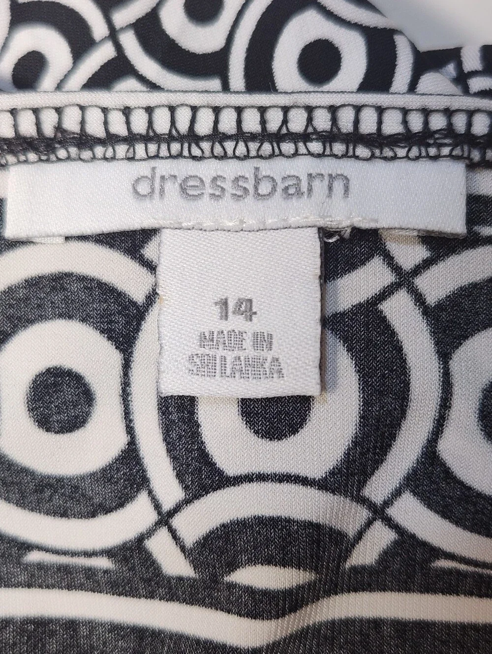 Dressbarn Women's Midi Black & White Dress Size 14 - Picture 5 of 6